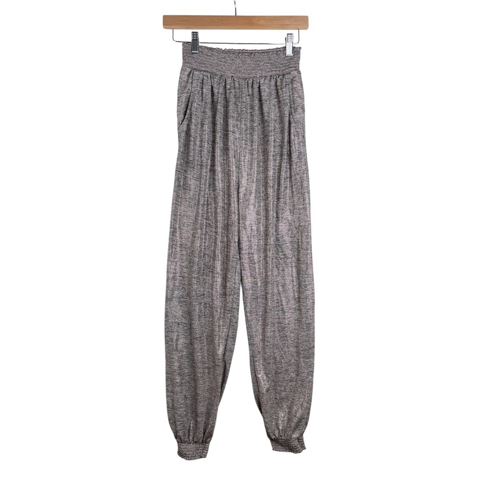 Anthropologie Melora Joggers Pink Metallic Rose Gold Elastic Waist Pants XS